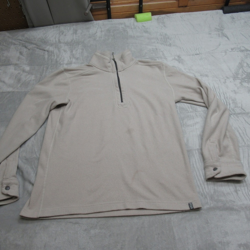 Stio Sweater Women Small White Fleece‎ 1/4 Zip Stretch Pullover Breathable Light
